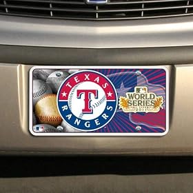 Texas Rangers 2011 MLB World Series Bound Metal License Plate (): Sports &amp; Outdoors