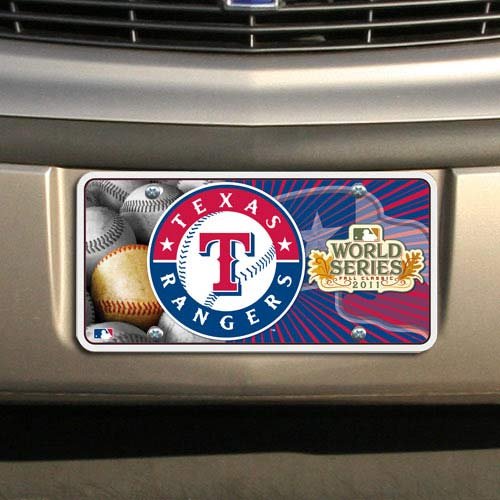 Texas Rangers 2011 MLB World Series Bound Metal License Plate ()