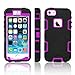 iPhone 5S Case, EC™ 3in1 Shock Absorbing Case, Rubber Combo Hybrid Impact Silicone Armor Hard Case Cover for Apple iPhone 5S (C-Purple/Black)
