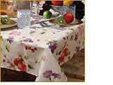 European White Fruit 19121 Tablecloth Beige 60 Round