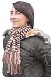 Handmade Alpaca Natural Fiber Scarf - Mocha Stripes (Long) [Apparel]