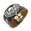 Mens Black Leather Skull/Fire Wing Bracelet Mens Black Leather Skull/Fire Wing Bracelet
