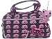 Crossbones Pink/black Tote Shoulder Handbag Plush Charm Included