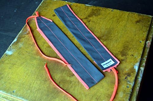 Charcoal Neon Orange Adjustable Wrist Wraps by LiftHeavies - For CrossFit, Weightlifting, Gymnastics, Exercise and Bodybuilding - Made in USA