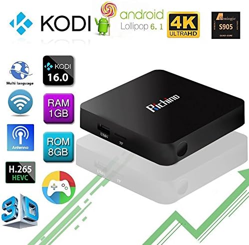 2016 Newest Richino I9N Android 6.1 Kodi 16.0 Amlogic 905X Quad Core 1GB + 8GB Tv Box 3D Wifi Fully Loaded HD 4K 1080P Fully Load Kodi Streaming Media Player