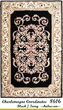 MER Charlemagne Coordinates 8616 Black-Ivory Aubusson 2' X 4' Area Rug MER Charlemagne Coordinates 8616 Black-Ivory Aubusson 2' X 4' Area Rug