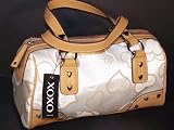 XOXO - XOXO HANDBAGS, XOXO "ADORABLE" LOVE HEARTS BARREL (Chino White / Camel Brown)