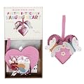 Felt craft pink butterfly heart decorations