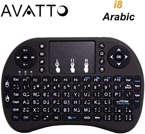 AVATTO Arabic Layout 2.4ghz Wireless Mini Keyboard for Smart TV , Android TV Box , Laptop PC , Xbox