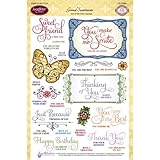 Justrite 36-Piece Papercraft Clear Stamp Set, 6 by 8-Inch, Grand Sentiments