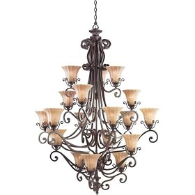 Kichler Carre Bronze Chandelier 18 Light Incandescent 1860CZ by Kichler