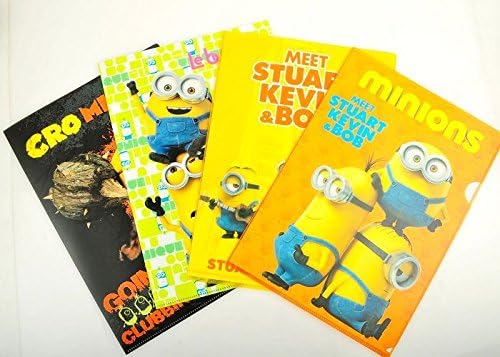 4 Pcs Despicable Me Minions Book Storage Bag A4 Document File Bag L-Folder
