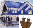 Set of 70 Pure White LED Wide Angle Icicle Christmas Lights - Brown Wire