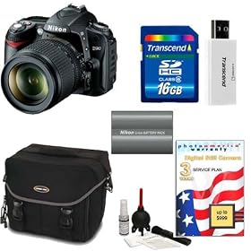 Nikon D90 Digital SLR Camera with 18-105mm AF-S DX VR Nikkor Lens [Outfit] + Transcend 16GB Memory Card + Willoughbys Bonus Kit
