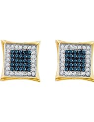 10KT Yellow Gold 0.75 CTW Diamond Micro Pave Earring