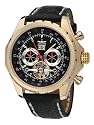 PERIGAUM MEN\'S NAVIGATOR 35J AUTOMATIC WATCH GOLDTONE BLACK 0703GS