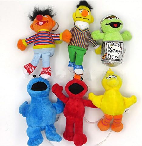 Grace847 Sesame Street Plush Beanbag Character Collection 6 Piece Set 6"