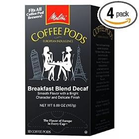Melitta One:One Java Pods,Breakfast Blend Decaf Coffee, 18-Count Pods (Pack of 4)