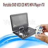 New 9.5 inch Portable DVD VCD CD MP3 MP4 Player + TV +Power Supply +USB Gamepad +Car Power Cord +3.5mm to AV Cable +Remote Control (battery included) +Analog TV Antenna+Mini-CD with games+User Manual