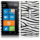 NOKIA LUMIA 900 ZEBRA PU LEATHER BACK COVER CASE, IN QUBITS RETAIL PACKAGING