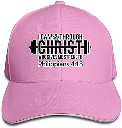 Philippians 413 Bible Scripture Adjustable Sandwich Peaked Baseball Cap