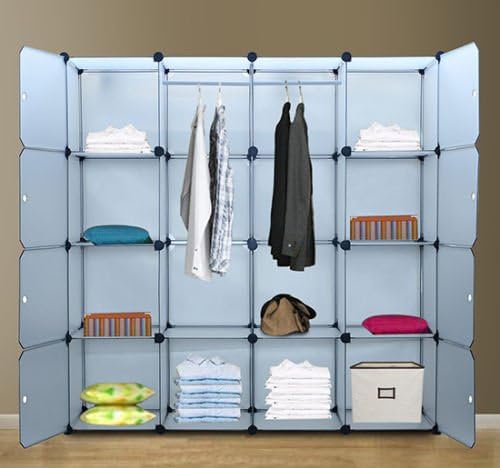 DIY Shelf 16 Cube Panel Closet Organizers Storage Interlocking Modular Decor