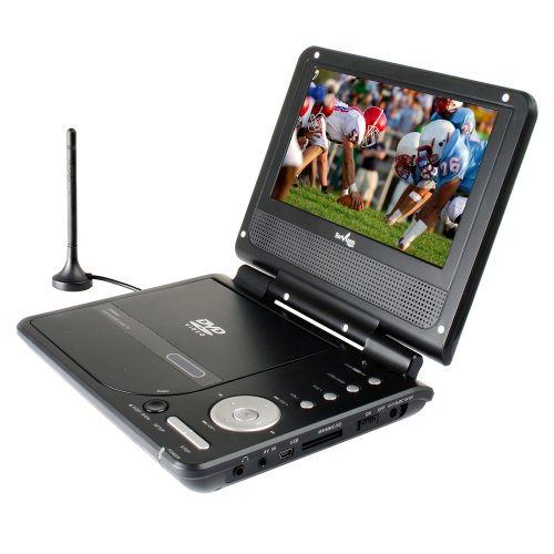 Envizen Digital ED8850A Duo Box Pro 7-inch Handheld Digital TV/DVD Player with Built-in Tuner, Carrying Case and Car Adapter