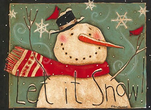 Let It Snow Solar LED Windsock Winter Snowman Top Hat Red Scarf