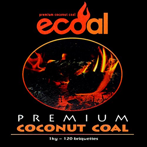 Ecoal 100% Natural Premium Coconut Hookah Charcoal - 120 Pieces