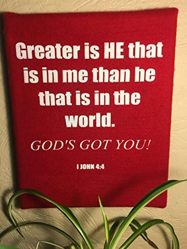 Canvas, Wall Art,Scripture, Inspiration, Red and White, John 4:4, 8 x10