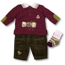 C`est La Vie Toddler Boys Olive Pants, Shirt and Sock Set ~ Alien