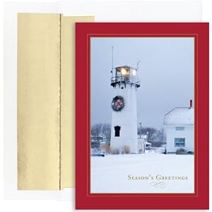 Holiday Lighthouse Christmas Cards -
