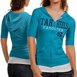 NCAA North Carolina Tar Heels (UNC) Ladies Turquoise Everlast Short Sleeve Full Zip Hoodie Jacket