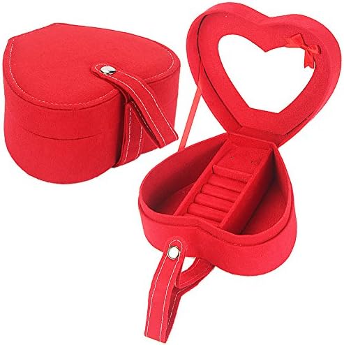 Yoyo Jewelry Apple Shape Jewelry Holder Organizer Case With Lock And Mirror Stackers Jewellery Boxes Color 2 Red