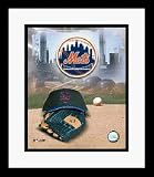 New York Mets MLB Team Logo and Baseball Cap Collage Framed 8 x 10 Photograph