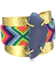 Mercedes Salazar Natural Stone Gold-Plated Hammered Cuff Bracelet