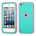 Bastex Heavy Duty Hybrid Case for Apple Ipod Touch 5 - Hot Pink Soft Silicone Cover Surrounded by Hard Teal Shell ***INCLUDES SCREEN PROTECTOR AND STYLUS***