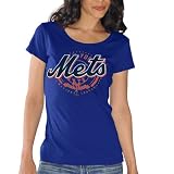 MLB New York Mets Women's Double Play T-Shirt - Royal Blue (X-Small)