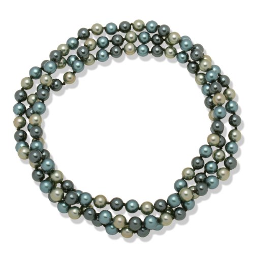 Perldor Damen-Kette Muschelkernperlen Jade / Pfauenblau / Nachtblau 90 Cm 60650006 Preisvergleich