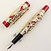 Collectible Luxury Fountain Pen Dragon and Phoenix Red with Golden 18KGP Nib Medium