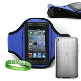 Perfect Match Clear Crystal TPU Argyle Skin That Fits Perfectly with Our Quality Royal Blue Neoprene Exercise iPod Itouch 4 Armband + Live * Laugh * Love Vangoddy Wrist Band!!! ( iTouch 4g Not Included )