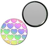Rainbow Heart Pattern - 55mm Round Compact Mirror