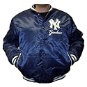 New York Yankees Vintage Satin Officially Licensed Dugout Jacket, Navy