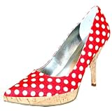 Guess - GUESS Shoes SALINA 3 Cork Pumps Heels Polka Dot 6 True to size Red White Womens