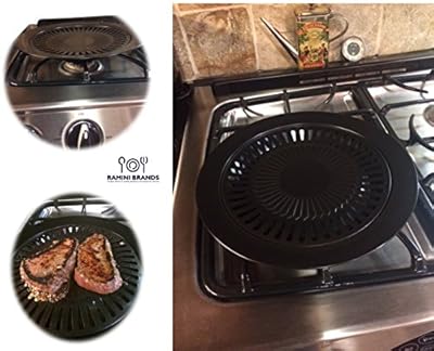 Prime Day Sale - Ramini Brands Smokeless Indoor Barbecue Grill - Bonus Recipes - Stove Top - Non-Stick Surface