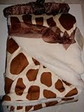 Girl Brown Animal Print Giraffe Sherpa Baby Blanket