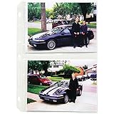 C-Line Ring Binder Photo Storage Pages for 5 x 7 Inch Photos, Side Load, 4 Photos/Page, 50 Pages per Box (52572)