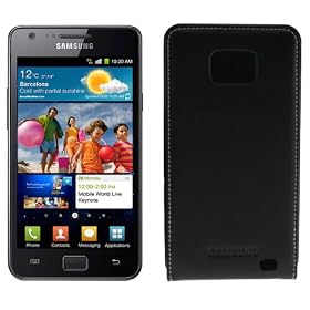 Samsung Executive - Funda de cuero para Galaxy S 2, color negro