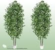TWO 7' Artificial Bougainvillea Trees with Real Wood Trunks