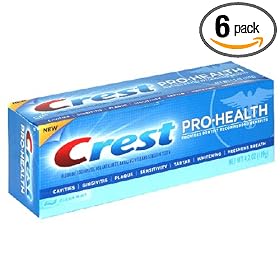 Crest Pro-Health Fluoride Toothpaste, Clean Mint, 4.2-Ounce Tubes (Pack of 6)